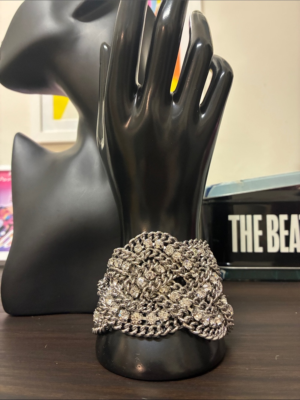 2010s Silver Crystal Chain Multi-Strand Bracelet